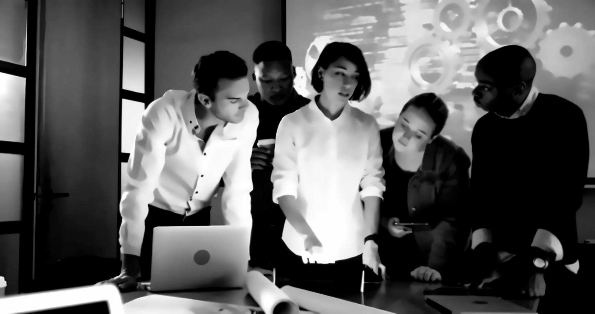 Students collaborating on Web3 development projects in modern learning space